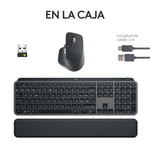 Thumbnail 8 de Logitech MX Keys S Combo (MX Keys S + MX Master 3S) inalámbricos, Bluetooth y USB-C, QWERTY Español grafito