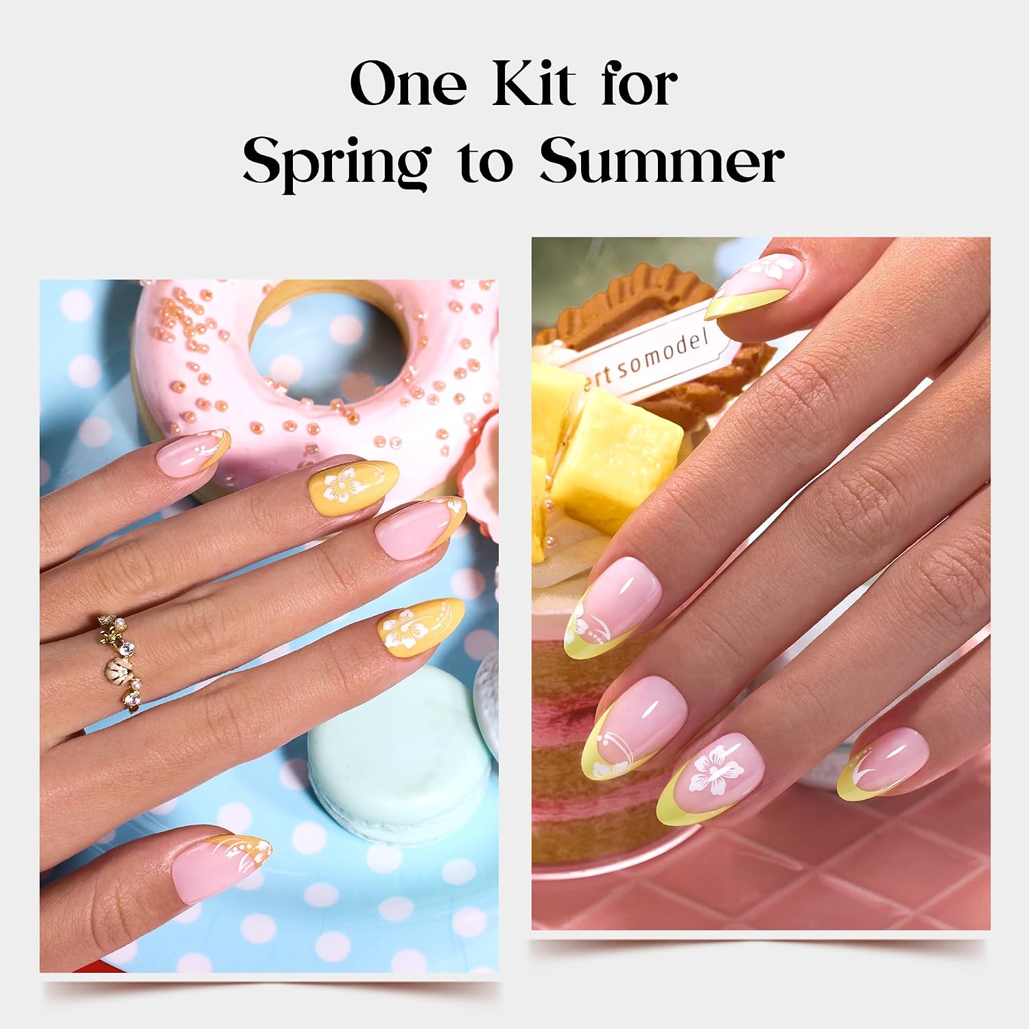 Detalle de Beetles PP036 Chromatic Reverie Press-On Nails Kit, 24 Colors, Short Almond