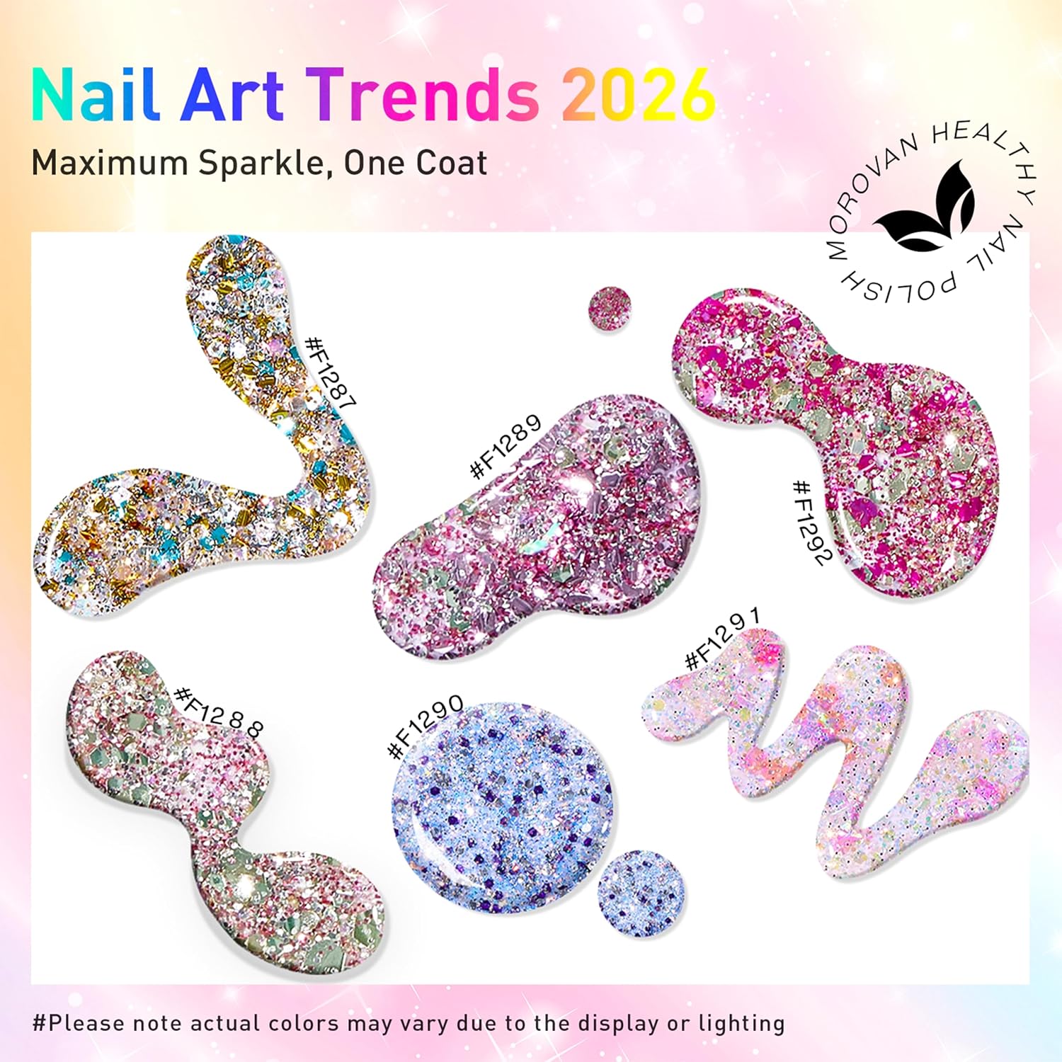 Detalle 2 de Morovan Glitter Nail Polish Set, 6 Colors