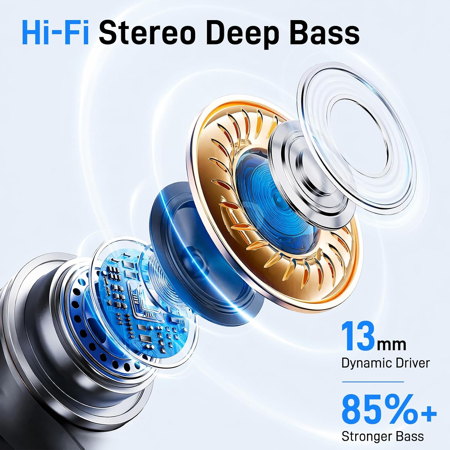 Thumbnail 1 de IKT ANC Wireless Earbuds with Bluetooth 6.0, Deep Bass, and LED Display