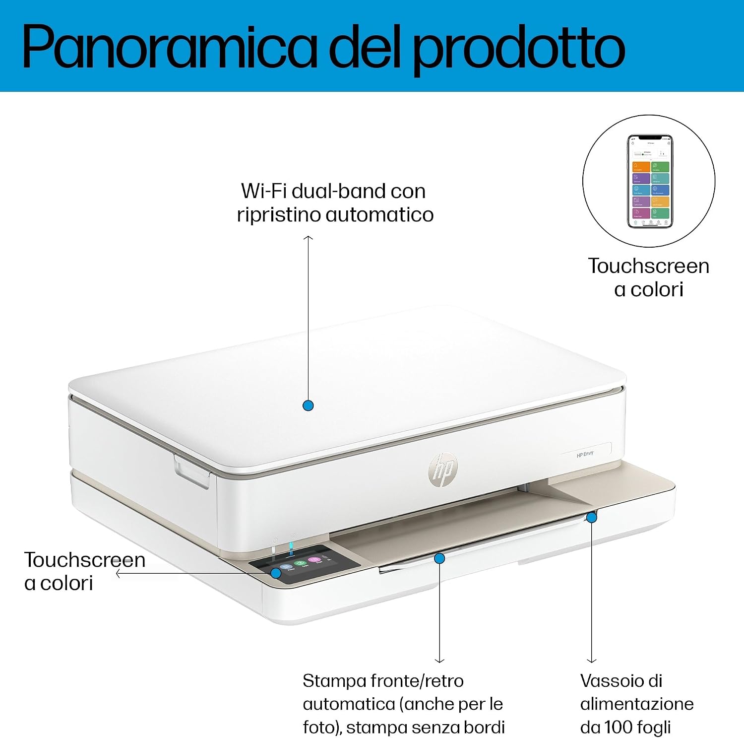Detalle de HP Envy 6120e 714L8B: stampante multifunzione a colori con stampa fronte/retro automatica (A4) e 10 ppm