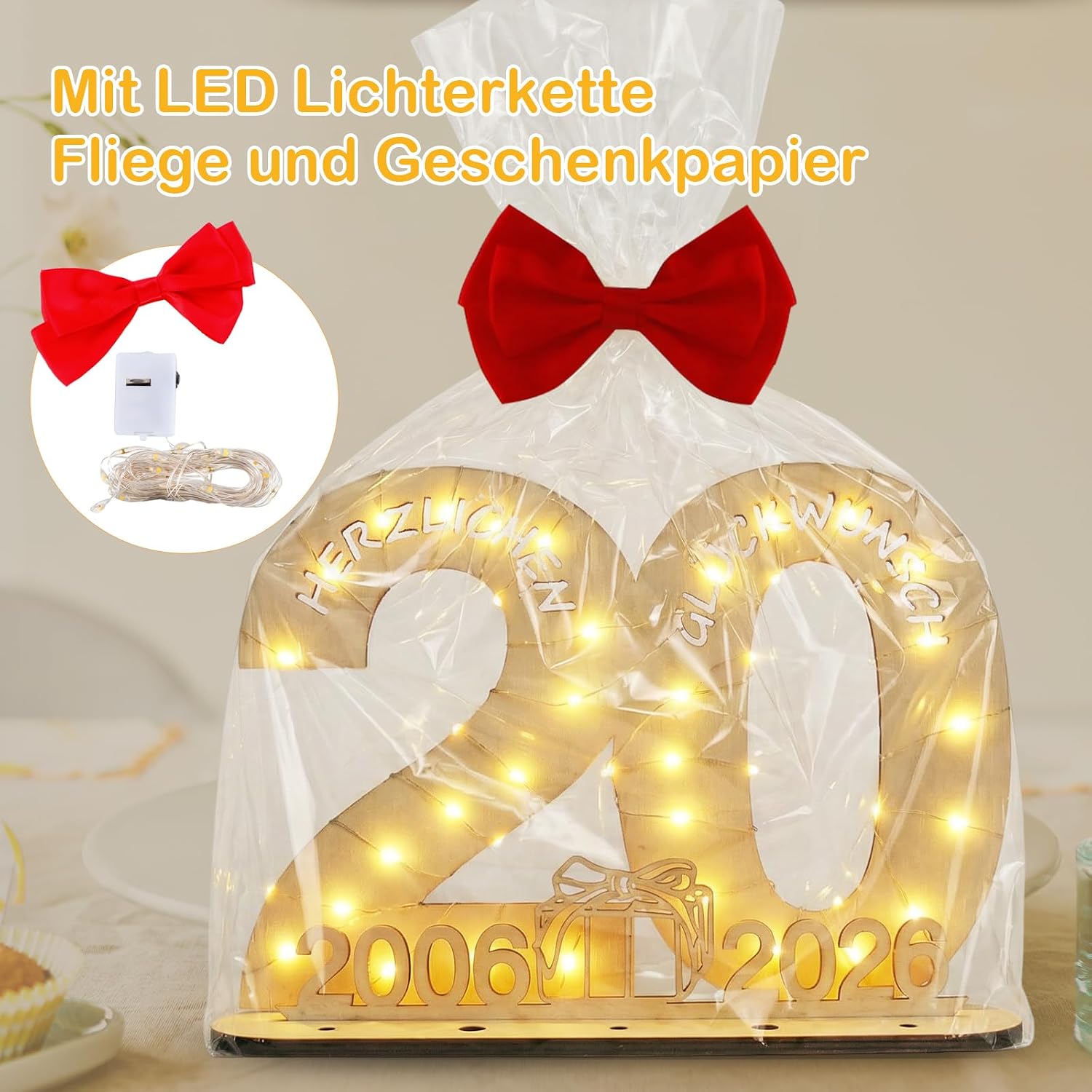 Detalle 2 de Seutgjie Deko 20 Geburtstag Holzschild 29 x 21