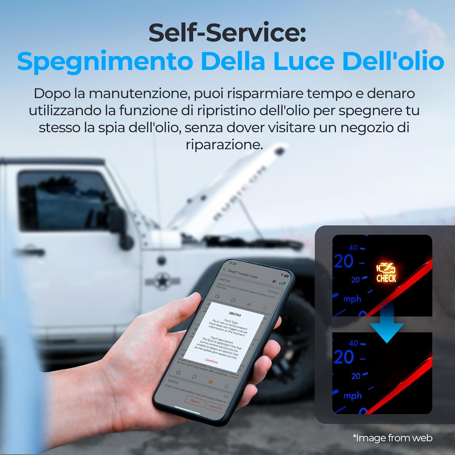 Thumbnail 2 de TOPDON Topscan OBD diagnosi auto Bluetooth wireless per iPhone e Android (OBDII, lettura e cancellazione codici)