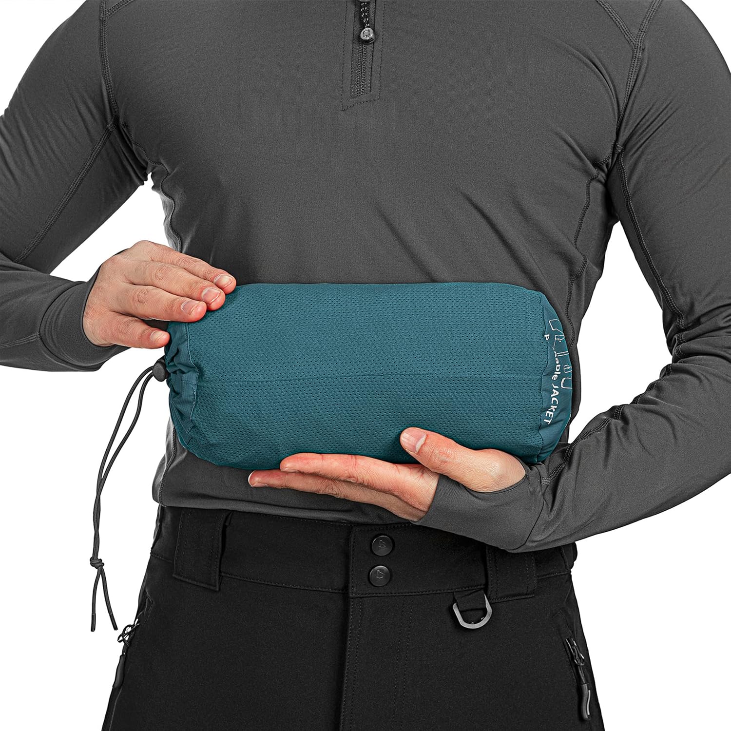 Detalle de 33,000ft Regenjacke Herren – Wasserdichte Outdoorjacke leicht & packbar