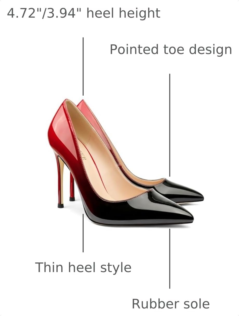Detalle de COLETER Women’s 4 Inch Pumps Pointy Toe Wedding Dress Shoes (Slip-on Stiletto Pumps)
