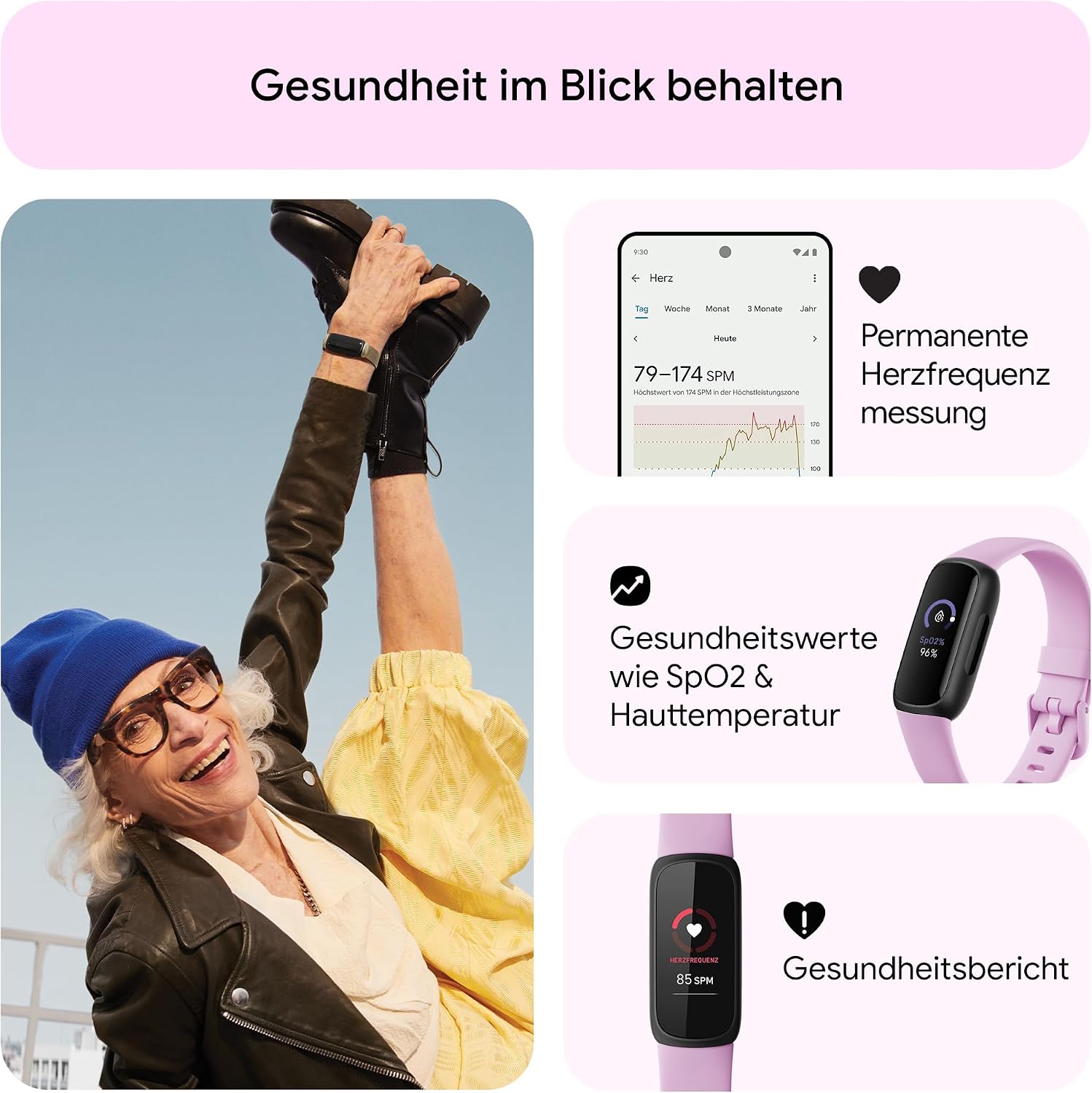 Thumbnail 6 de Fitbit Inspire 3 Gesundheits-Tracker mit bis zu 10 Tagen