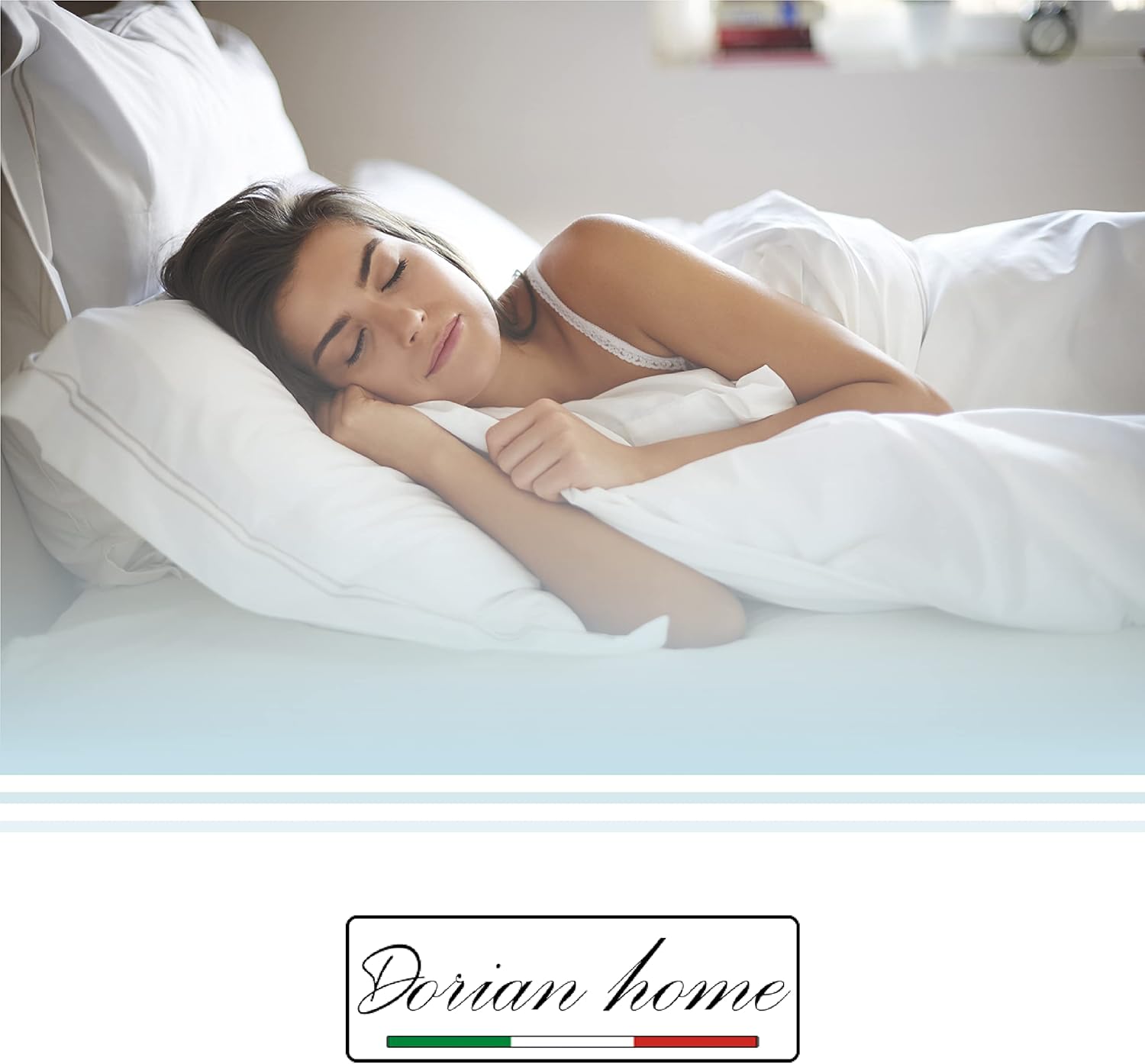 Thumbnail 6 de Dorian Home – Parure de lit 1 place et demie 200 x 210 cm, coton doux, Nebula Bleu, fabrication italienne