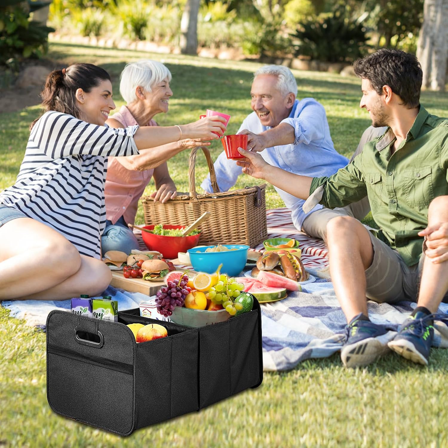 Thumbnail 6 de Xndryan Car Boot Organiser Bag (Foldable, Multi-Compartment) with Reinforced Base