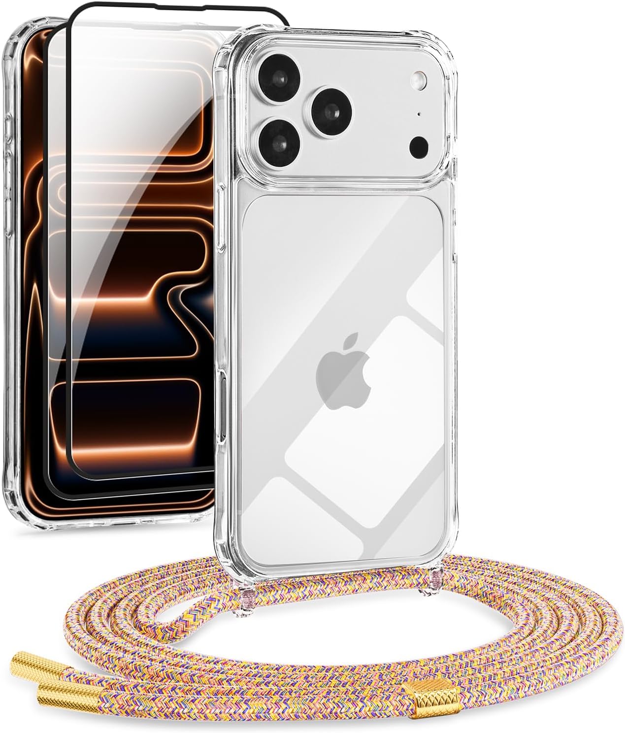 Detalle de DiDaDi zestaw 5 w 1 do iPhone’a 17 Pro – etui, smycz i ochrona ekranu