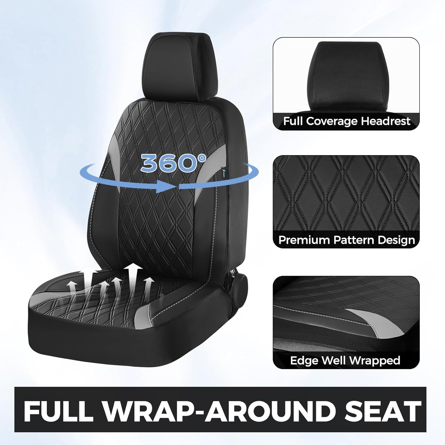 Detalle de FLORICH Universal Waterproof Faux Leather Seat Covers Full Set (Front & Rear)