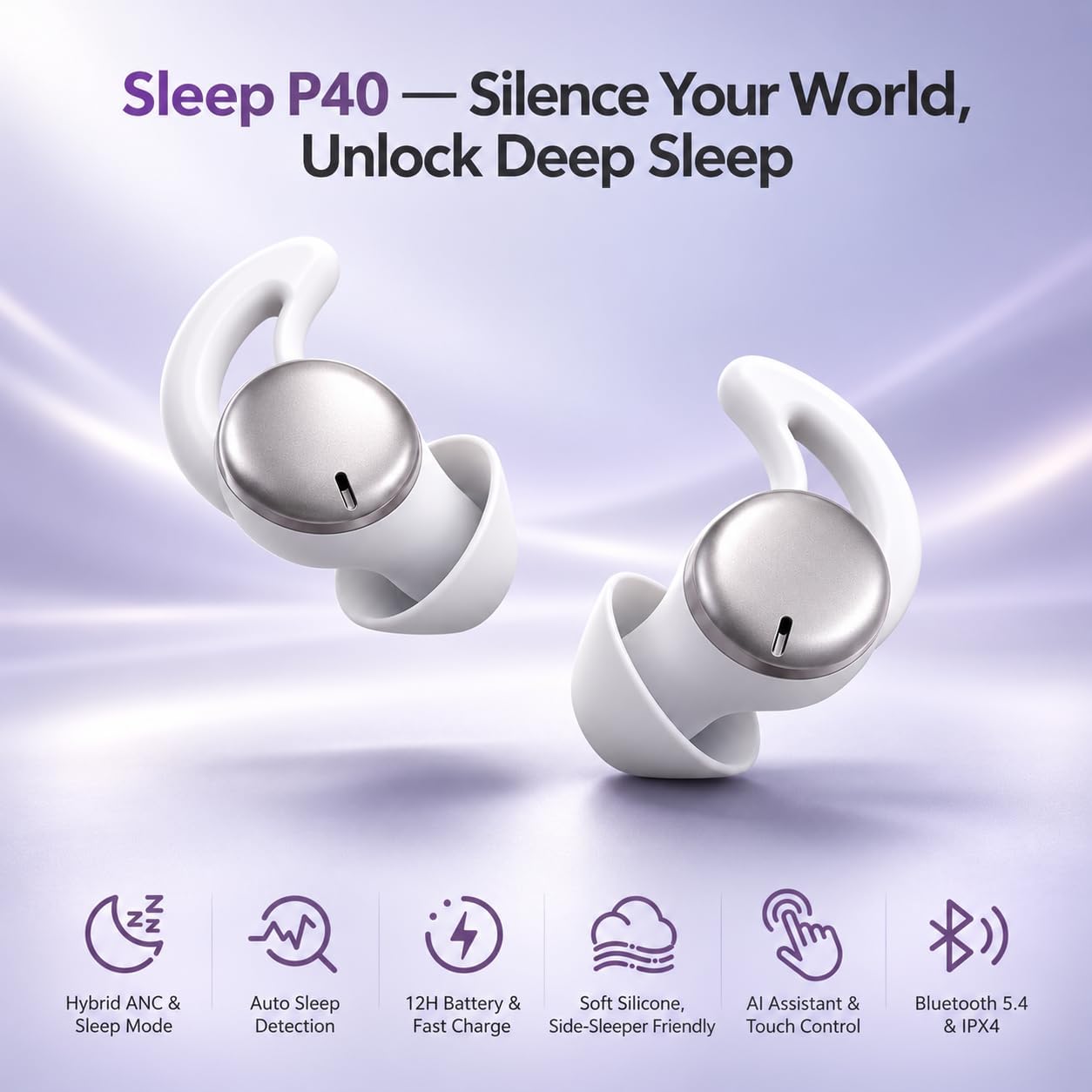 Detalle 2 de Sleep earbuds with Bluetooth 5.4