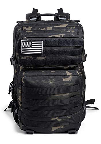 Thumbnail 1 de QT&QY Mochila táctica militar Molle 45L (bug out/3 días) impermeable con doble costura