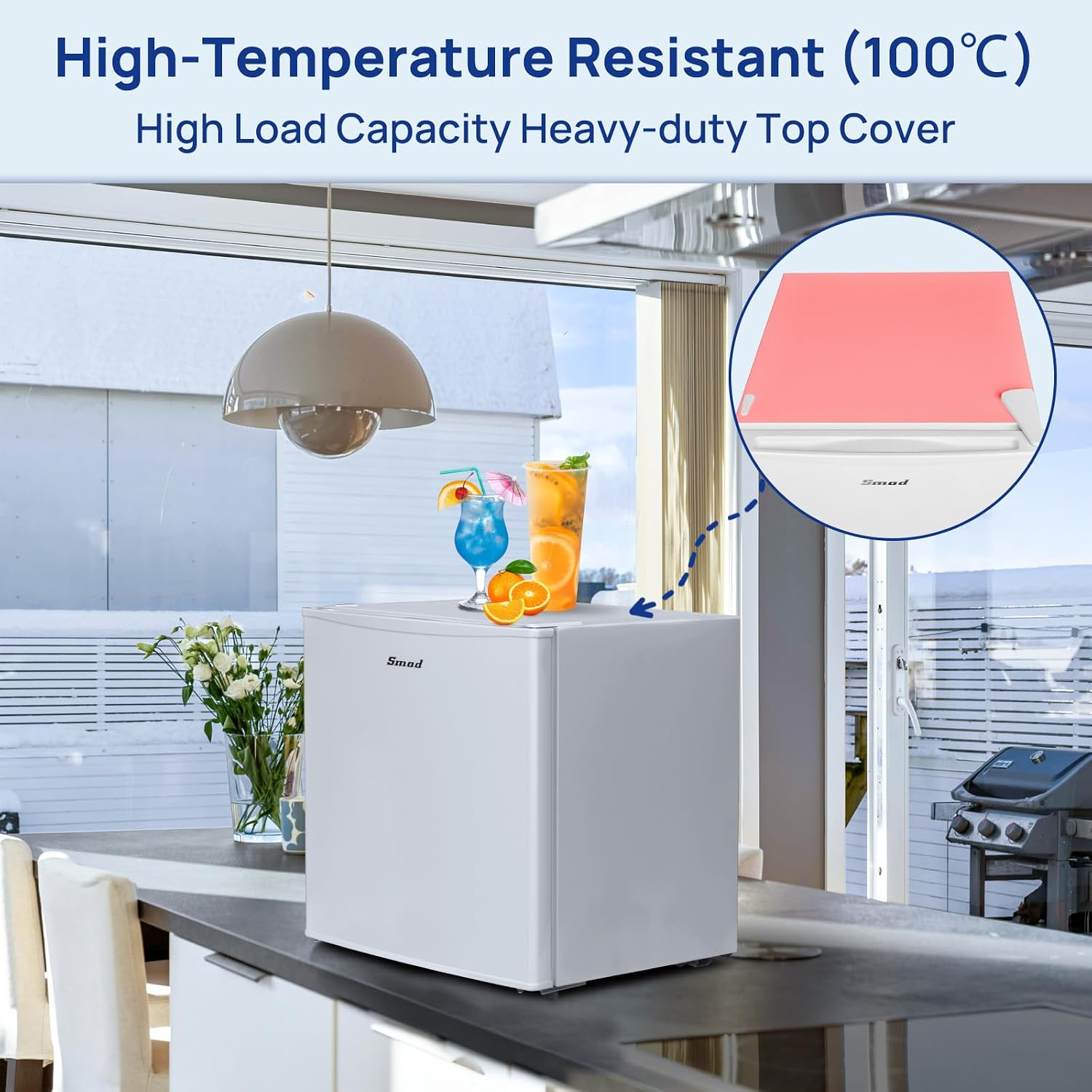 Detalle de Smad Mini Table Top 48L Fridge (0–10°C) – White, 39dB, Countertop Convenience