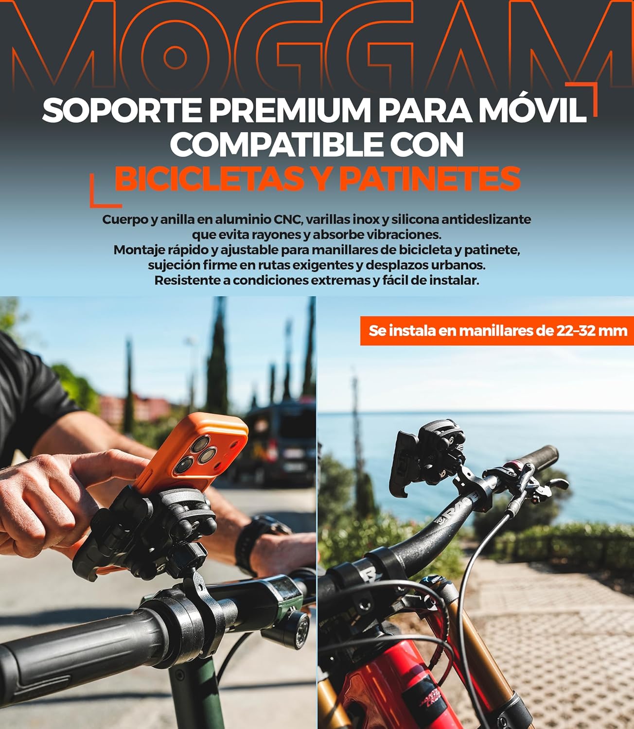 Thumbnail 6 de MOGGAM Soporte móvil moto antivibración 360°