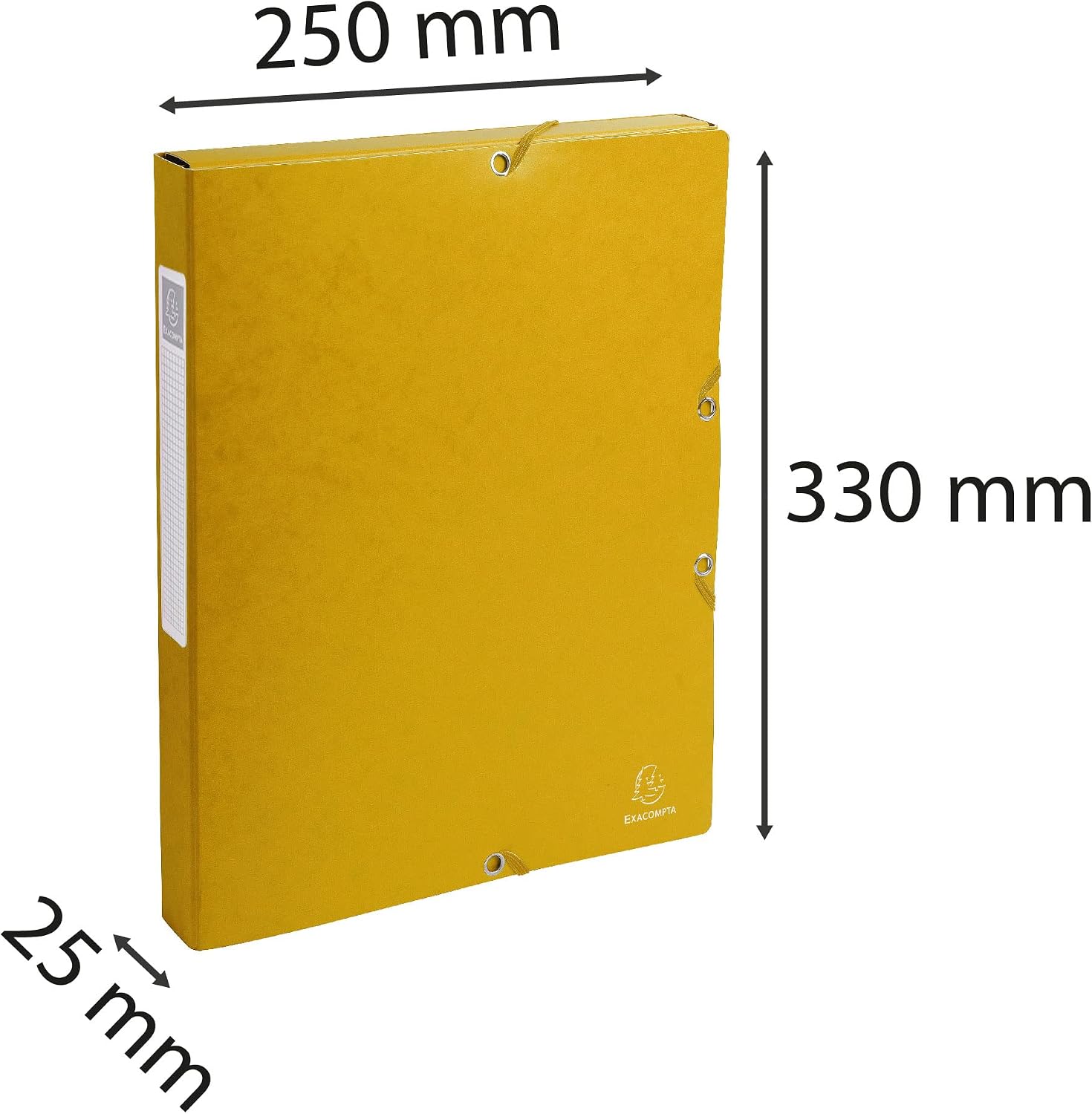 Detalle de Exacompta Exabox Ref. 50309E arkivlåda med resår, gul kartong, 25 mm rygg