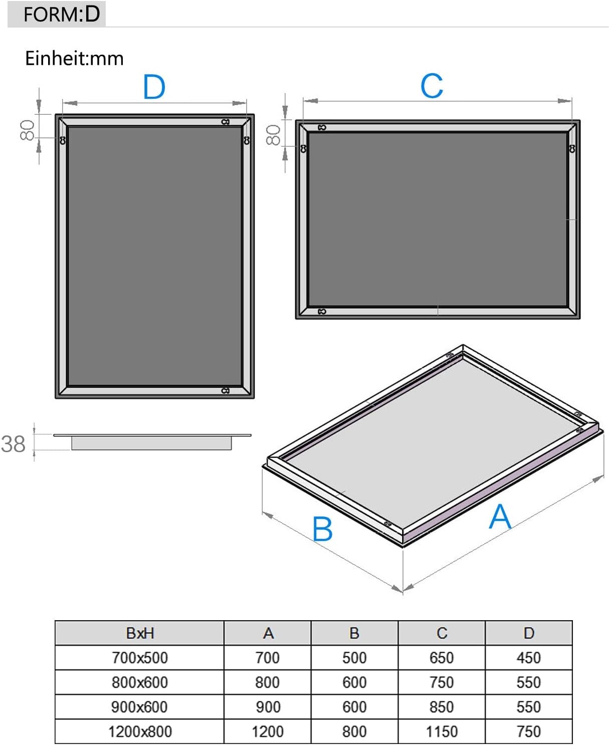 Thumbnail 6 de LISA Miroir de Salle de Bain LED 90 x 60 cm – Miroir mural lumineux avec éclairage et anti-buée