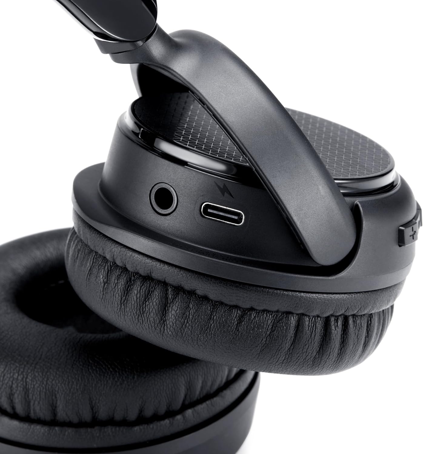 Detalle de Amazon Basics kabellose Bluetooth 5.1 Over-Ear-Kopfhörer – 35 Stunden Spielzeit, schwarz