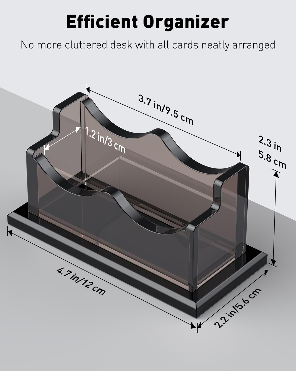 Thumbnail 2 de Porte-cartes de visite horizontal en acrylique Uniclife — 60 cartes, gris fumé, bureau et maison