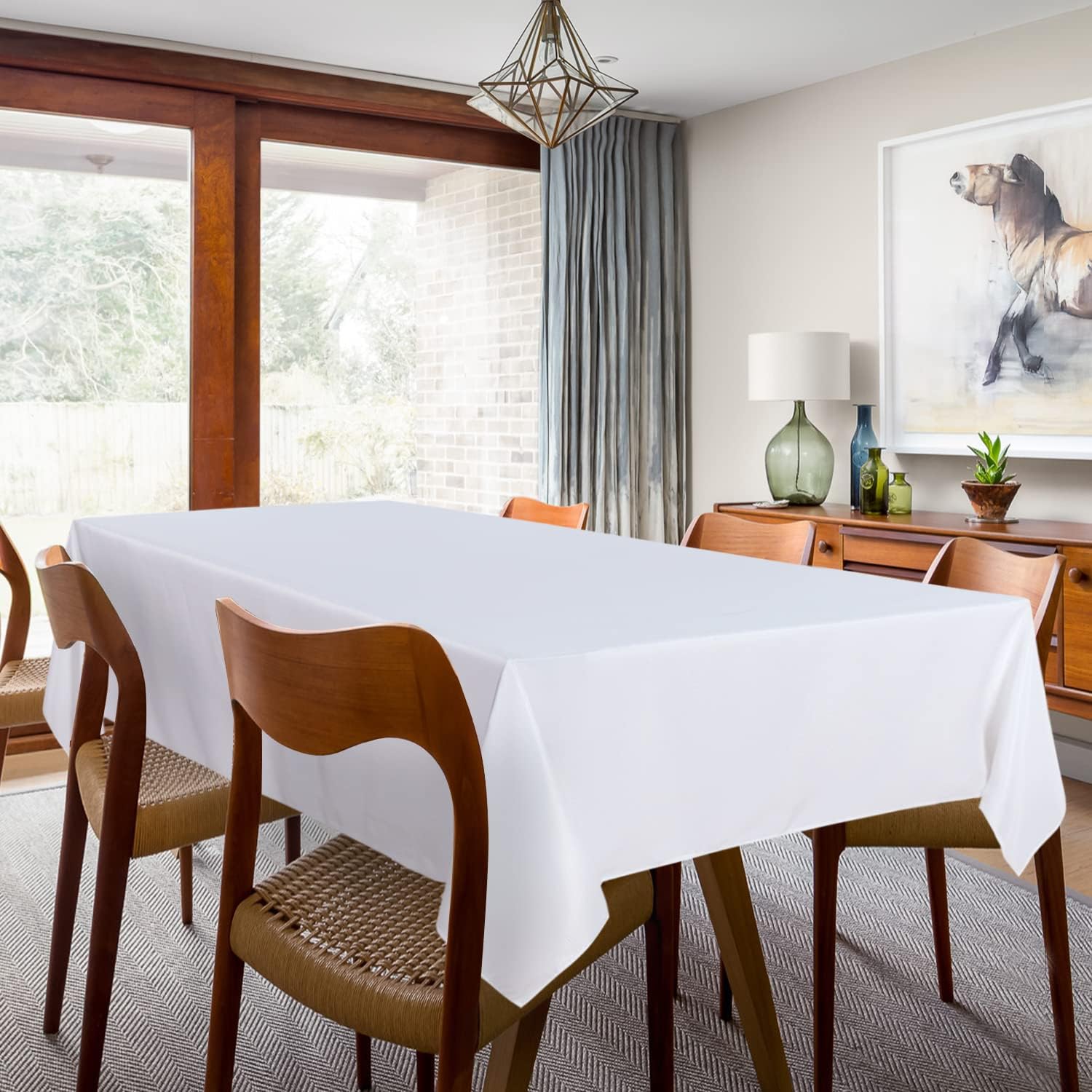 Thumbnail 2 de sancua 2-Pack White Tablecloth (60 x 120 Inch) for Rectangle 8-Foot Tables