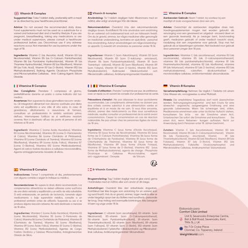 Thumbnail 5 de WeightWorld Vitamina B Complex con Vitamina C 365 Comprimidos Veganos – 1 Año de Suministro