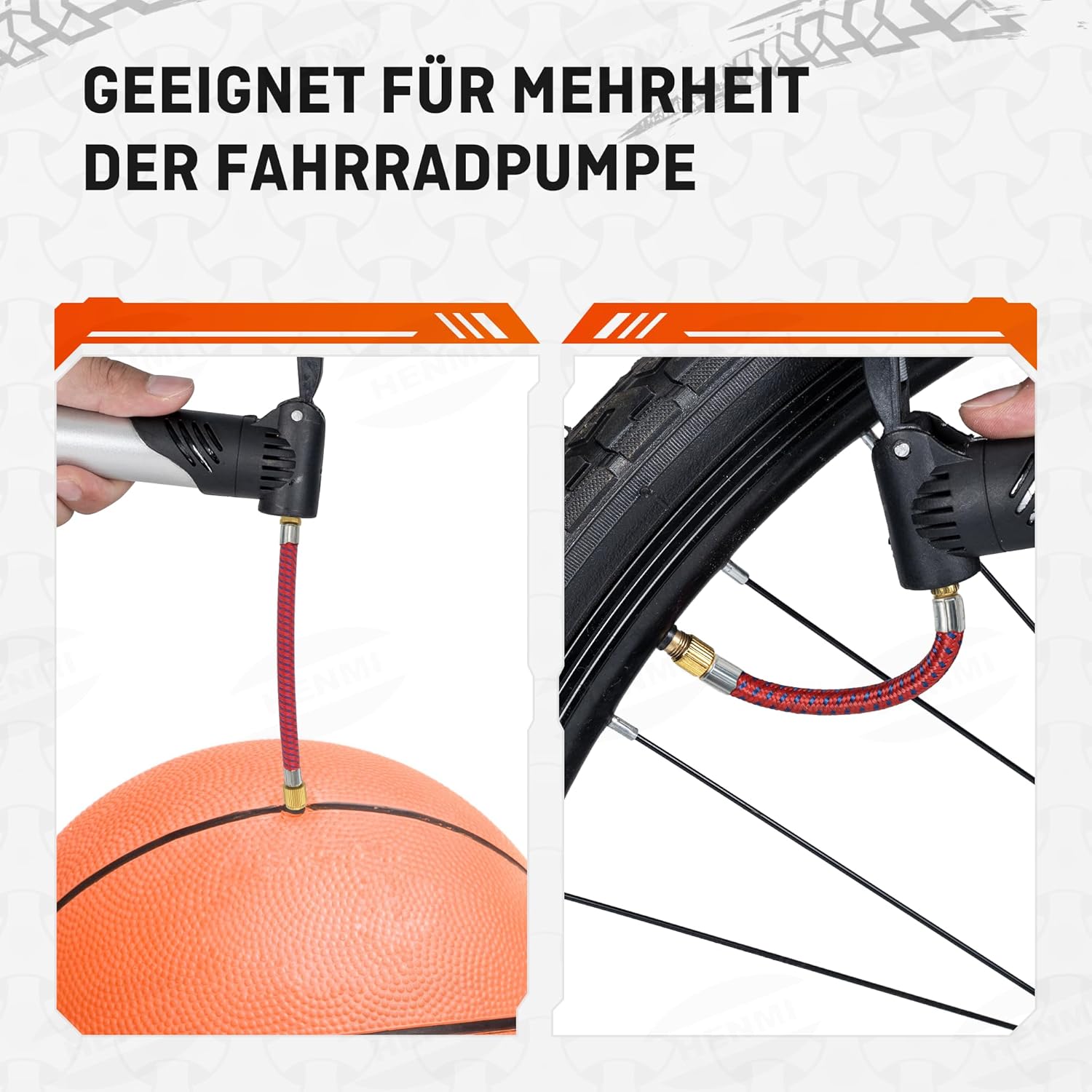 Thumbnail 3 de HENMI Fahrradventil Adapter Set – Adapter für Autoventil, französisches Ventil, Dunlop sowie Ballnadel & Luftpumpen-Adapter