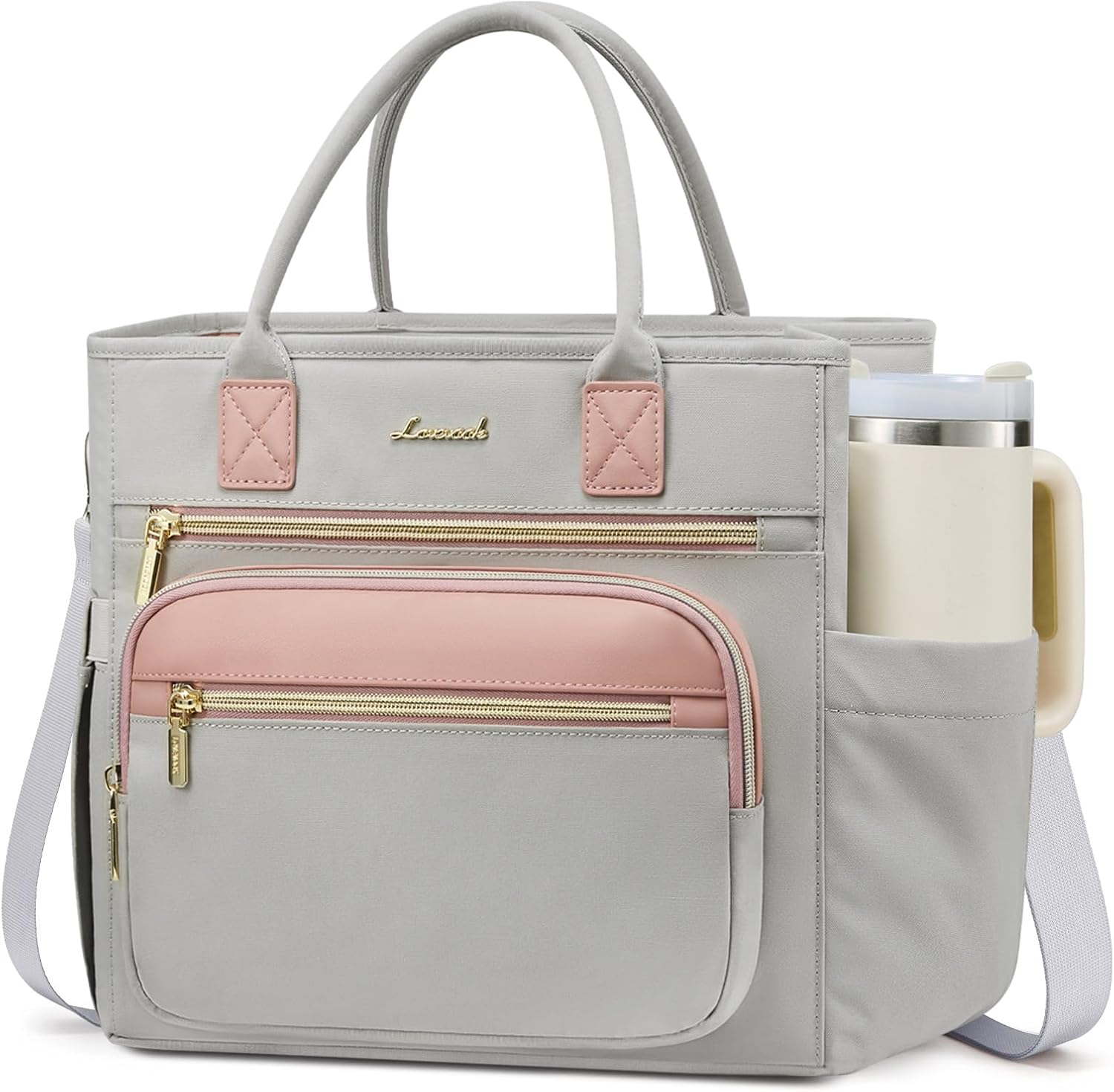Thumbnail 6 de LOVEVOOK Insulated Lunch Bag for Women — Large Wide-Opening, Leakproof Cooler Tote with Cup Holder