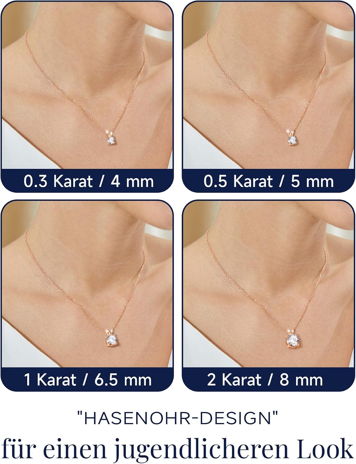Detalle 2 de Moissanite Halskette 1 Karat Solitär