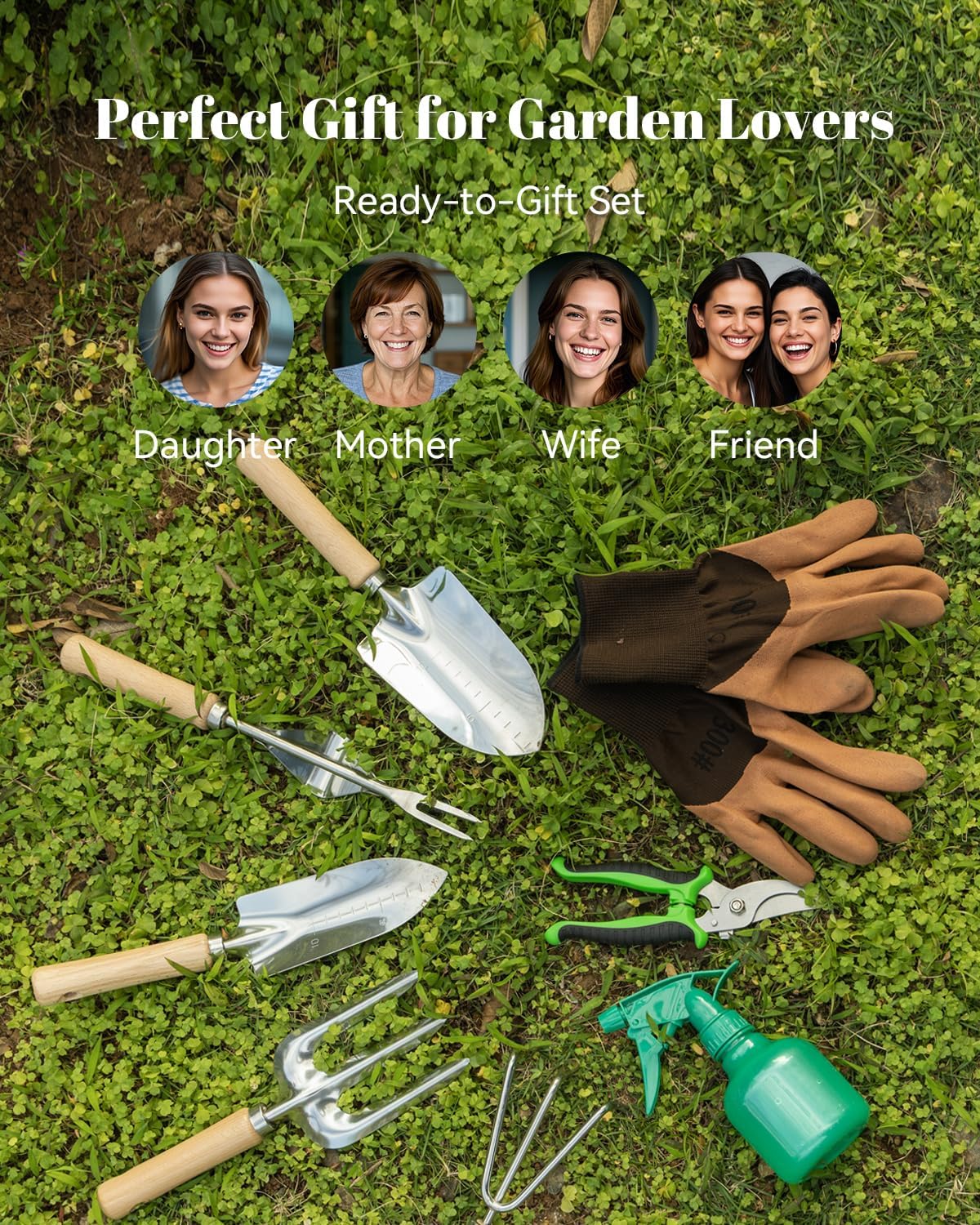 Detalle 2 de VerdantVibes Vibes-A-01 9-Piece Garden Tool Set with Non-Slip Grips