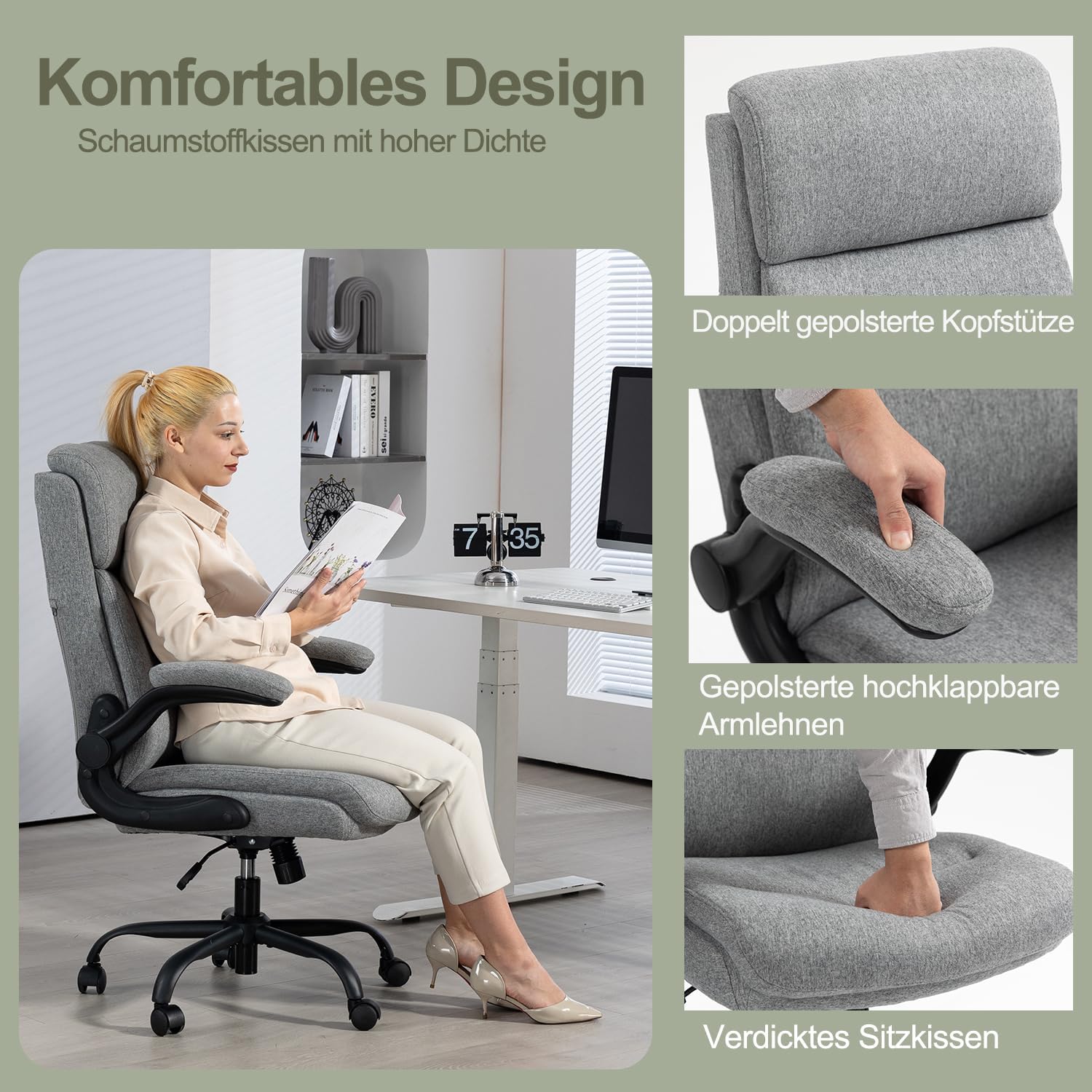 Thumbnail 3 de CASTLOVE Ergonomischer Bürostuhl 150 kg
