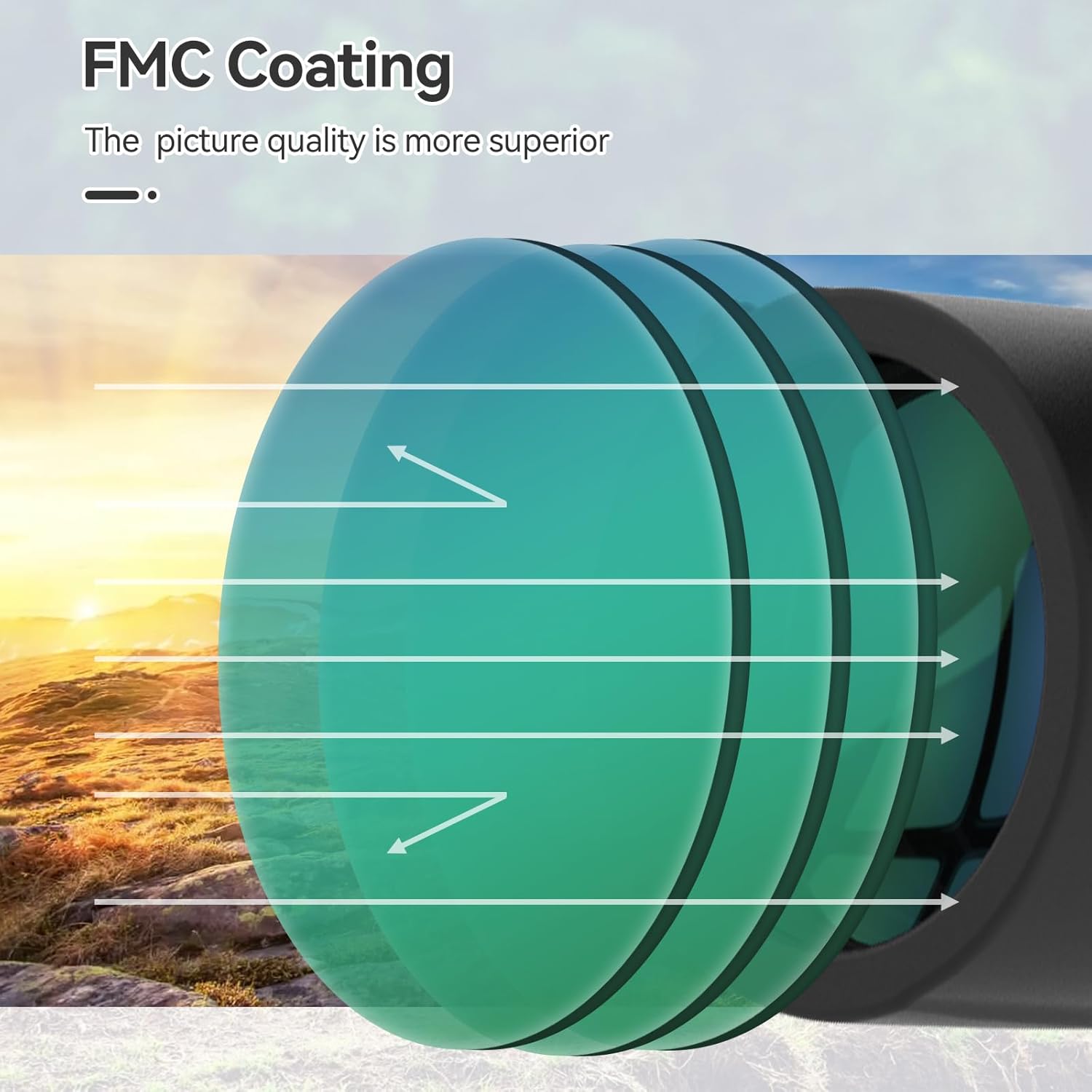 Detalle 2 de Svbony SA205 10x42 ED: binocolo per adulti con correzione del campo piatto, FMC e impermeabilità IP67