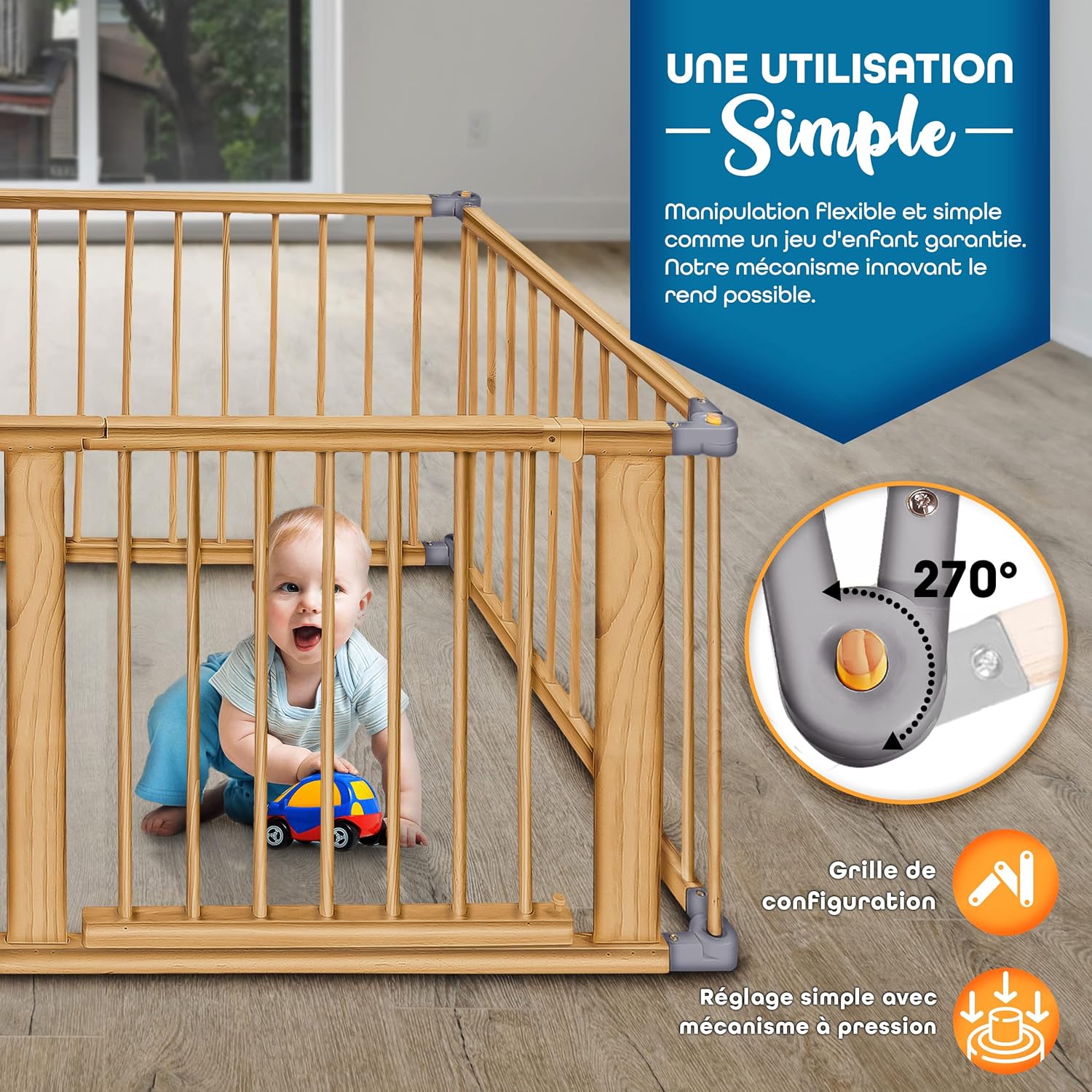 Thumbnail 3 de KIDUKU Barrière de sécurité Parc bébé XXL 7,2 m