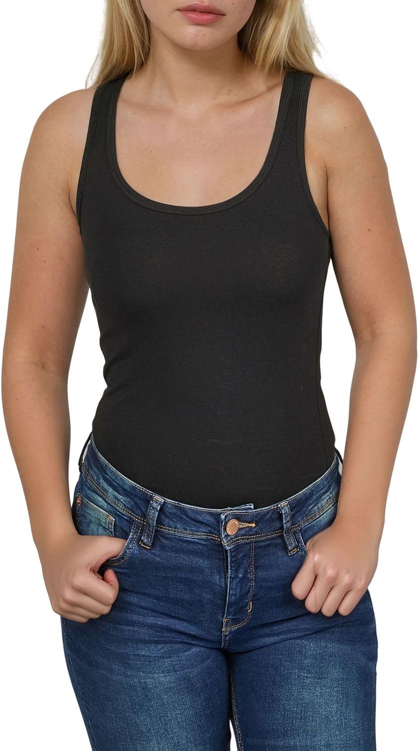 Detalle 2 de ONLY Tank Top Damen – 4er Pack Basic Trägershirt aus Baumwolle-Stretch (Slim Fit)