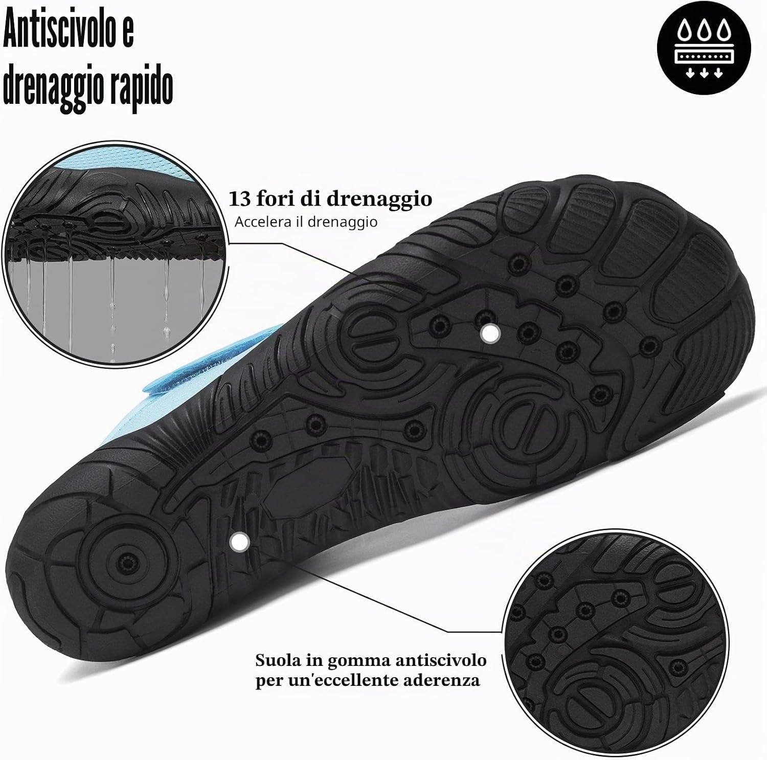 Detalle de Mishansha Scarpe da Scoglio Antiscivolo Traspirante uomo/donna – modello impermeabile e leggero, taglie 36-46