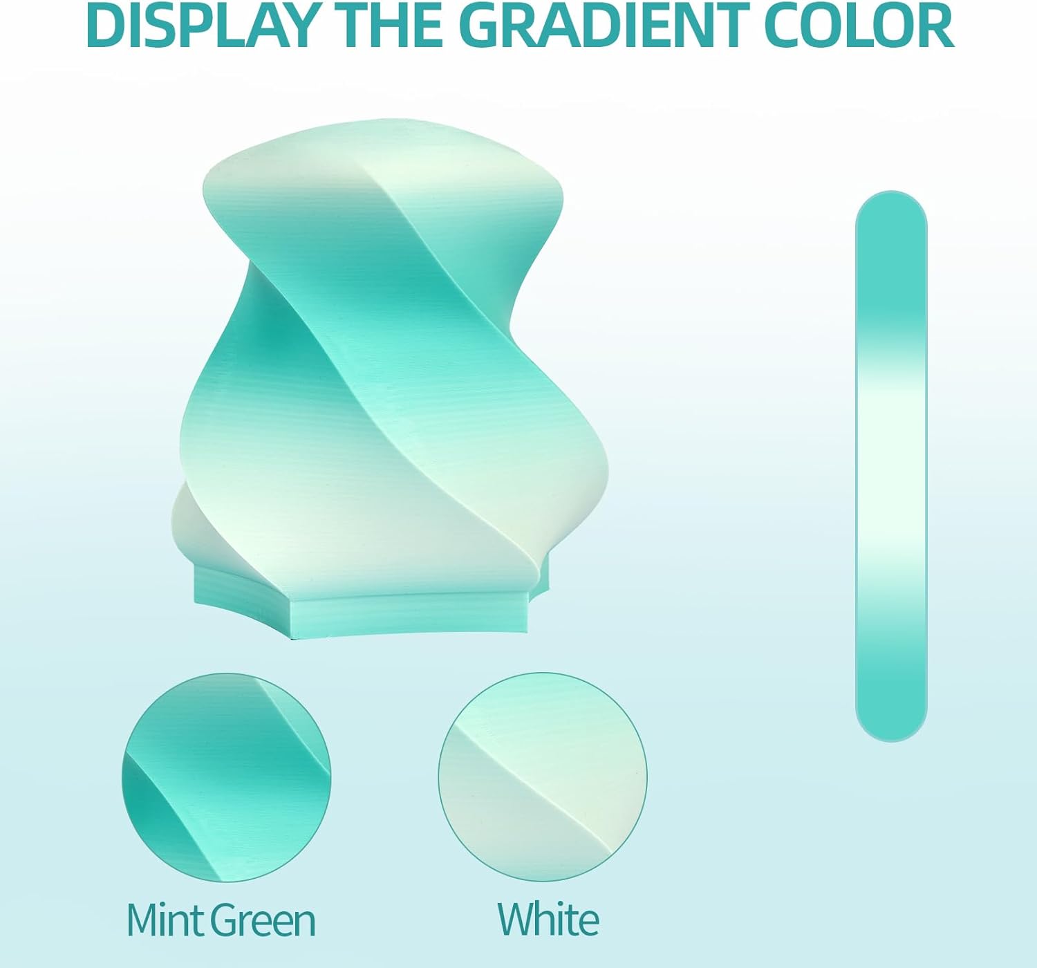 Thumbnail 1 de ERYONE Matte PLA 1,75 mm – Gradient Rainbow / Snowfield, 1 kg Spule