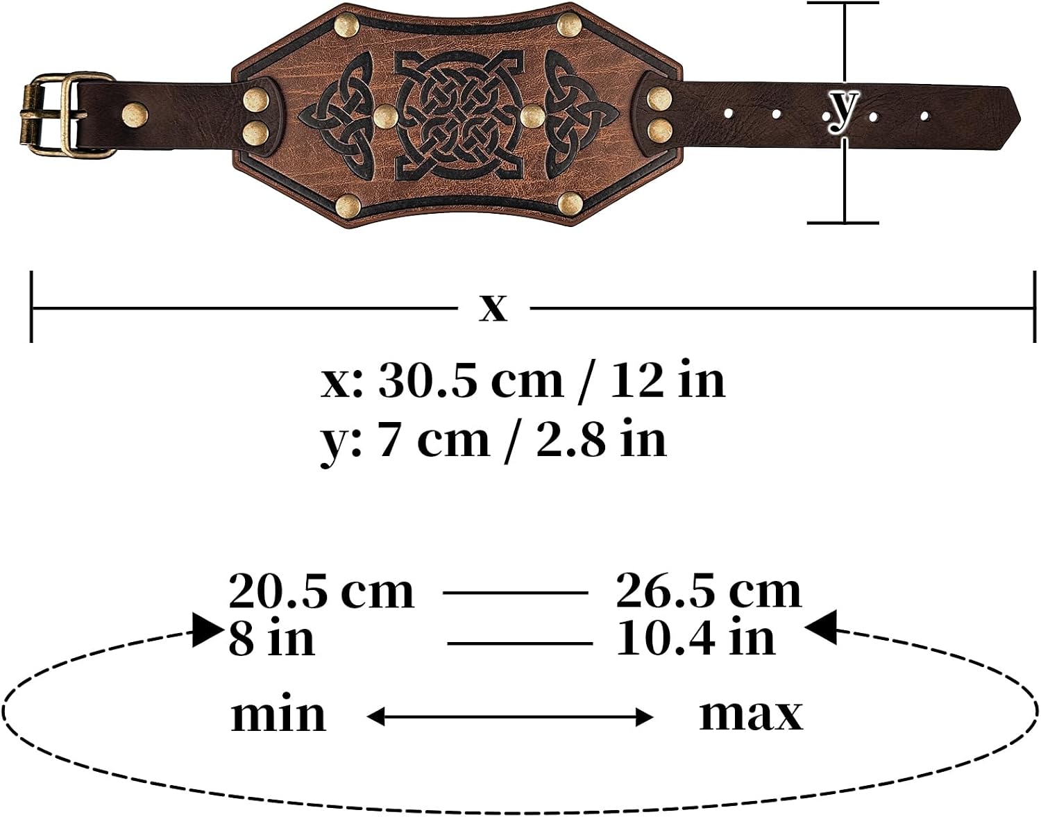 Thumbnail 5 de HiiFeuer Viking Runed Faux Leather Cuff Bracelet