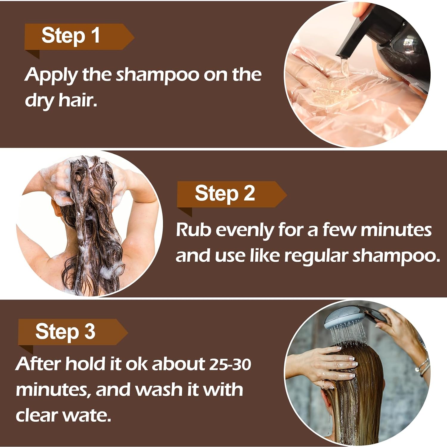 Detalle de Haarfärbeshampoo (3-in-1) Hellbraun – 500 ml für graues Haar und Bart