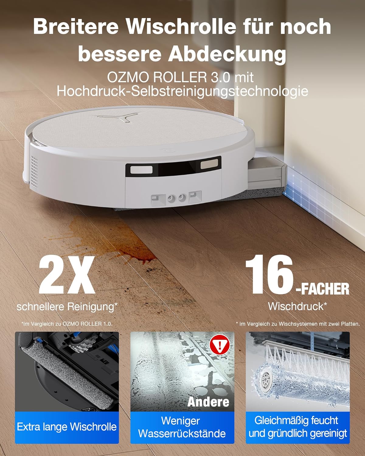 Detalle 2 de ECOVACS DEEBOT T90 PRO Omni Saugroboter mit Wischfunktion – kraftvolle Reinigung für große Haushalte
