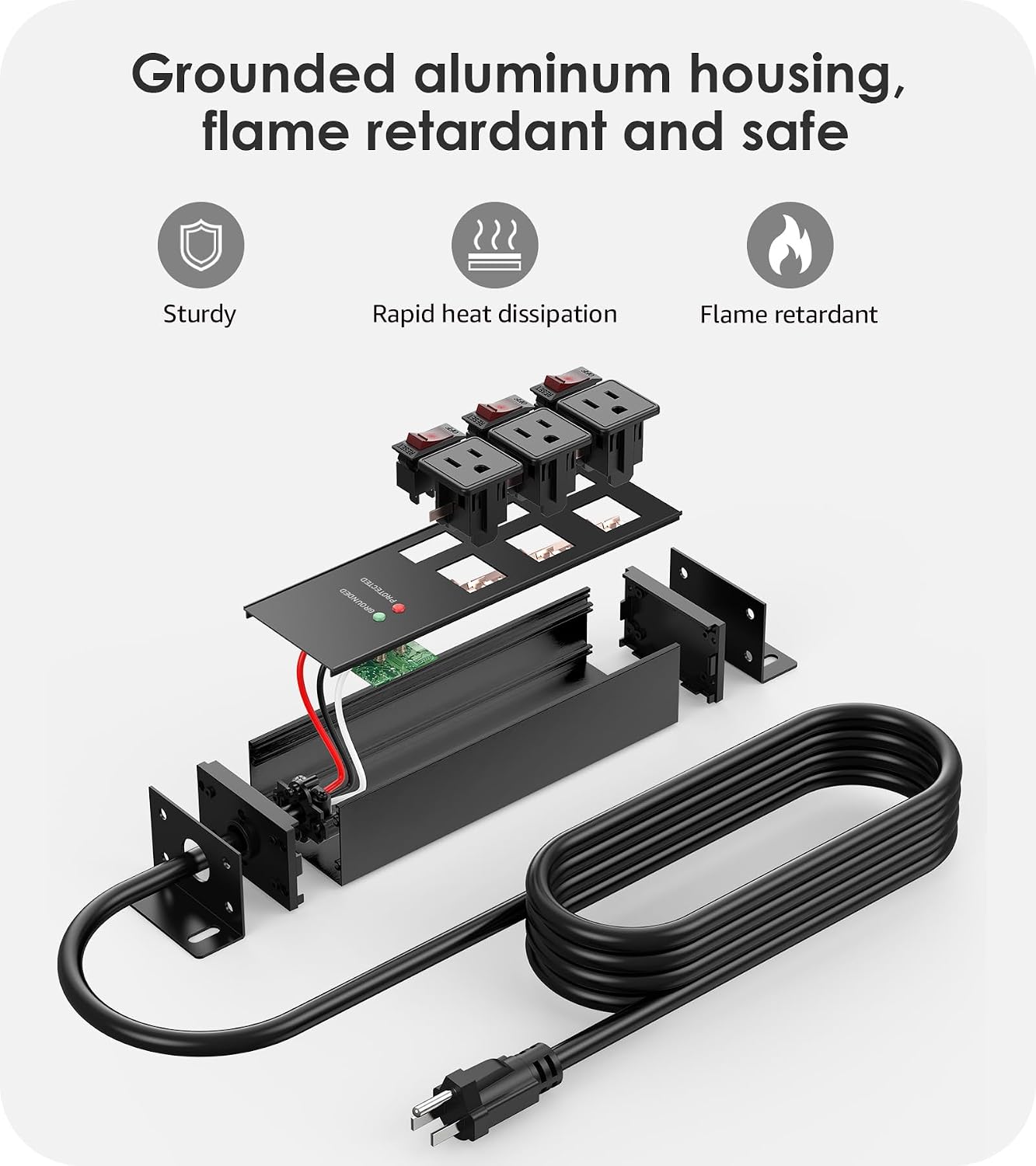 Detalle de CCCEI Surge Protector Power Strip with 25-Foot Cord