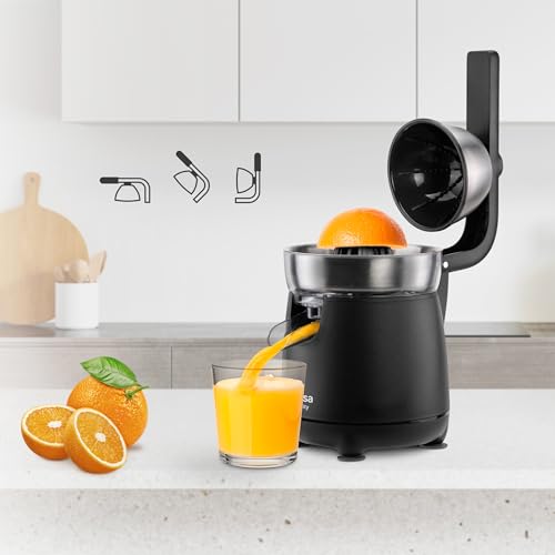 Detalle de Ufesa Vitality Exprimidor 120 W, brazo y doble cono 🥤