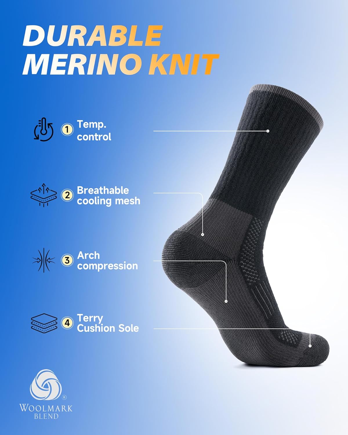 Thumbnail 1 de PULIOU Merino Wool Socks