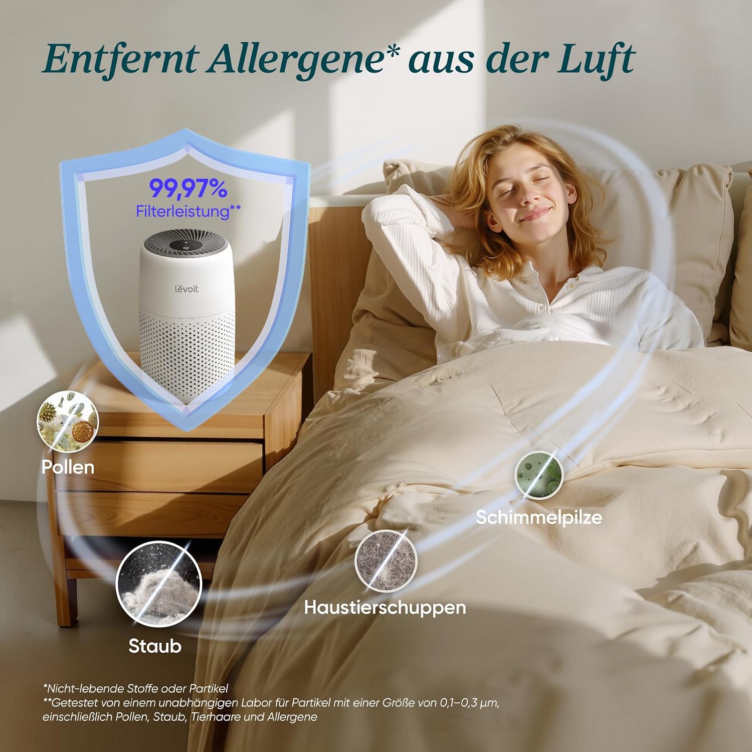 Detalle de Levoit Luftreiniger Allergiker 7 W 🍃