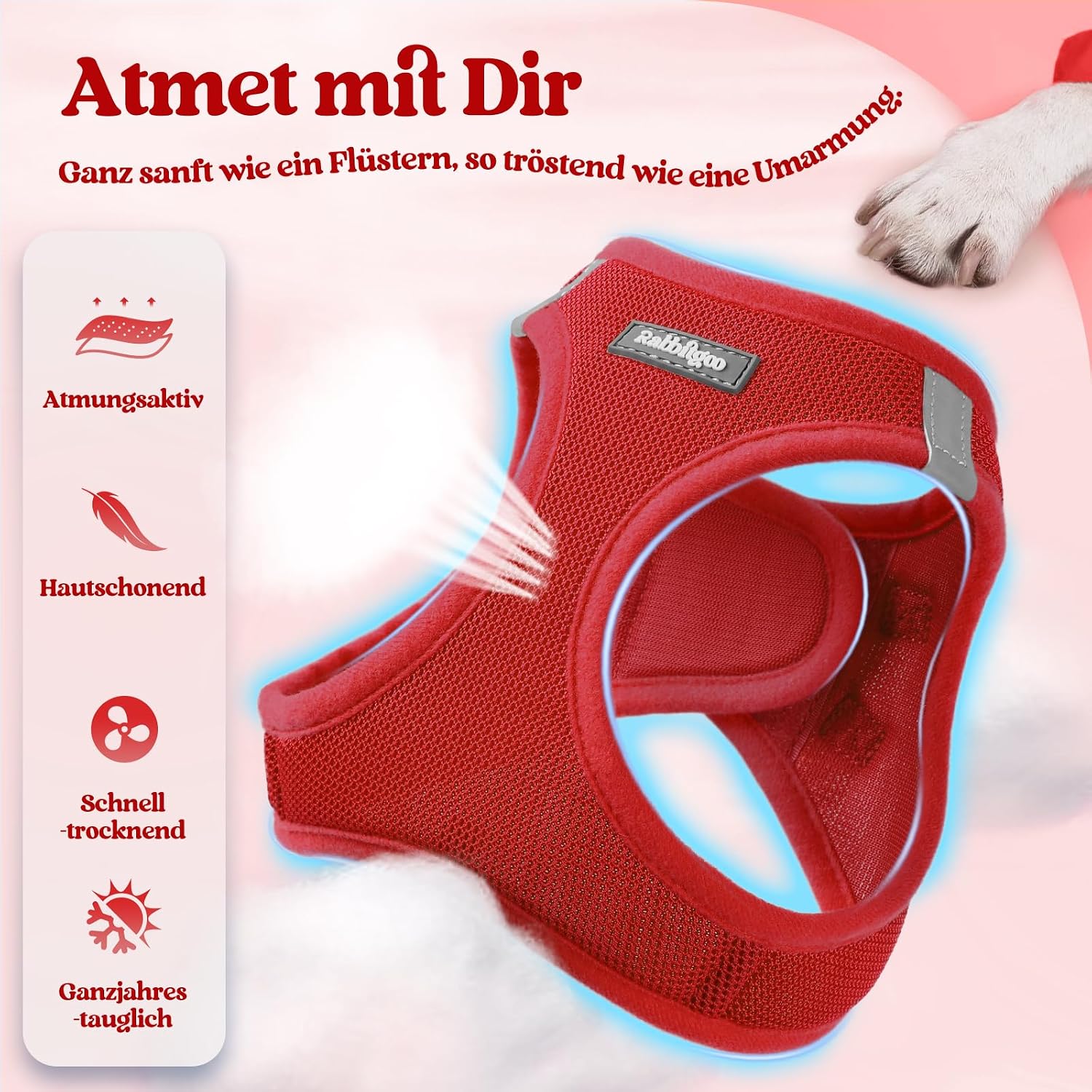Detalle 2 de rabbitgoo Hundegeschirr 1,56 m