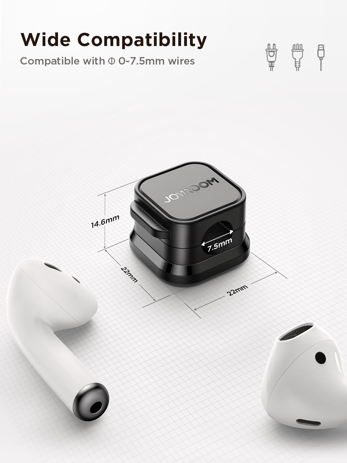 Detalle 2 de JOYROOM 6 Pack Cable Tidy Clips 7.5mm