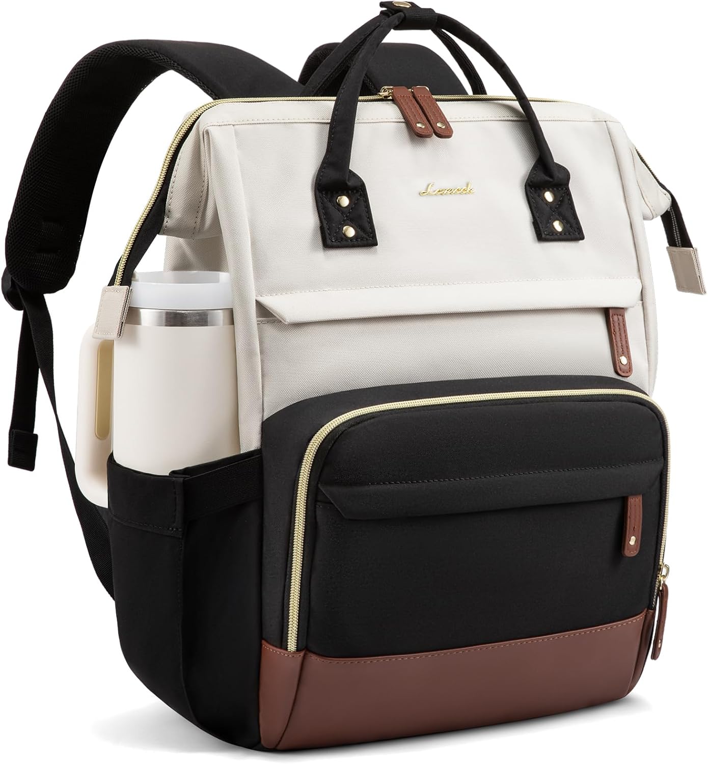 Detalle de LOVEVOOK Sac à dos étanche pour femme – 15,6 ou 17,3 pouces, USB intégré, organisation optimisée