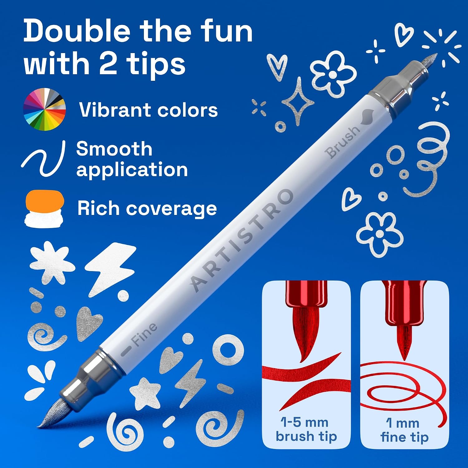 Detalle de ARTISTRO 24 Metallic Acrylic Paint Markers 24-pack