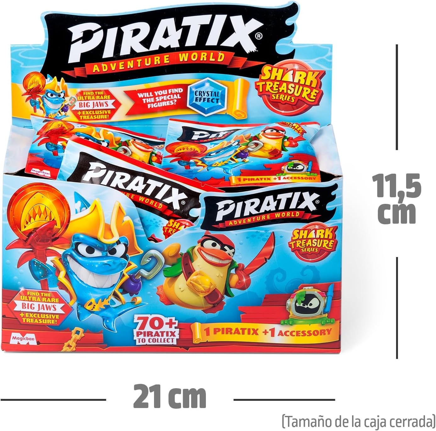 Thumbnail 10 de PIRATIX ADVENTURE WORLD Shark Treasure: Caja 24 Sobres Sorpresa 🏴‍☠️