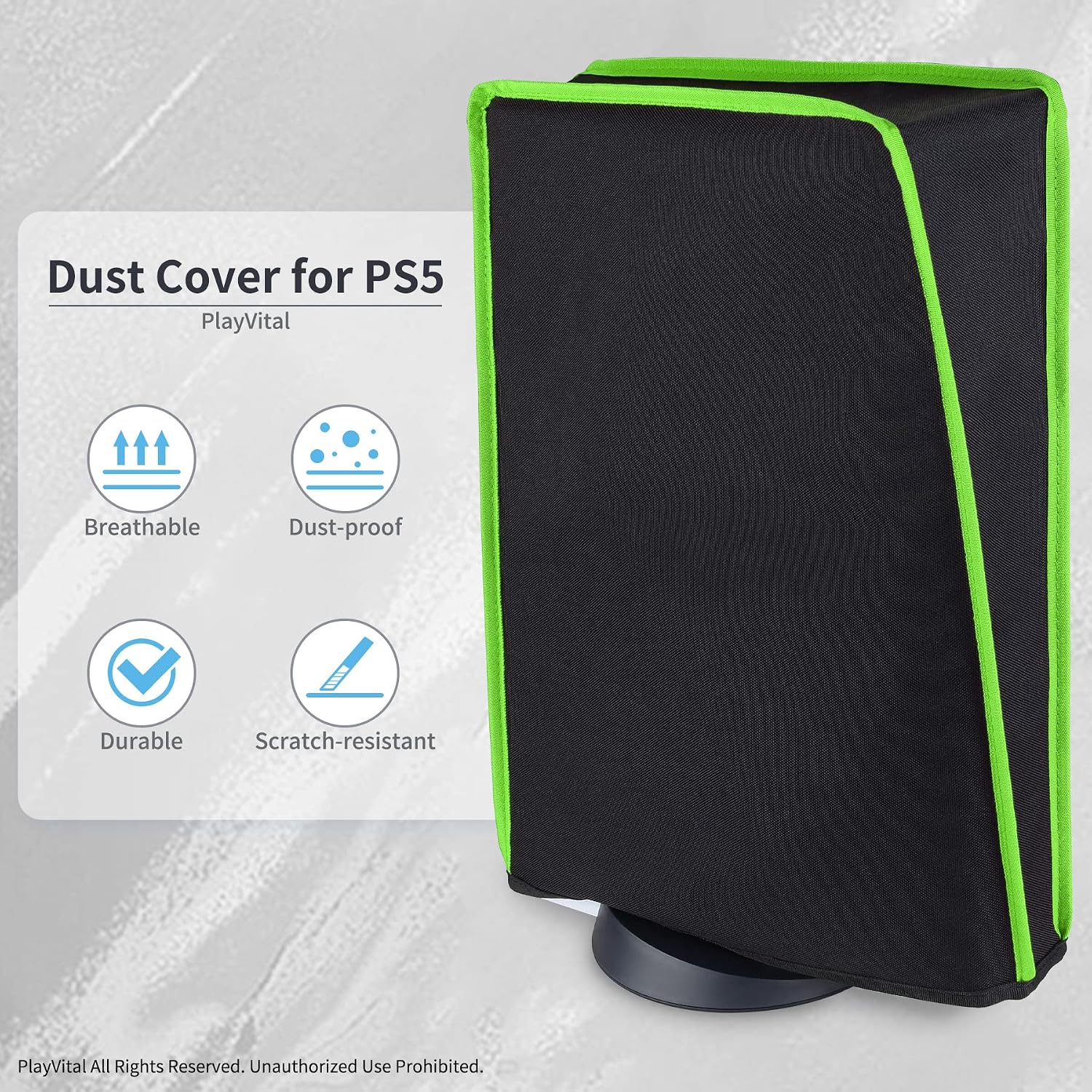 Detalle de playvital Dust Cover for PS5: Waterproof, Anti-Scratch Protection for Digital and Disc Editions (Blue Flame)