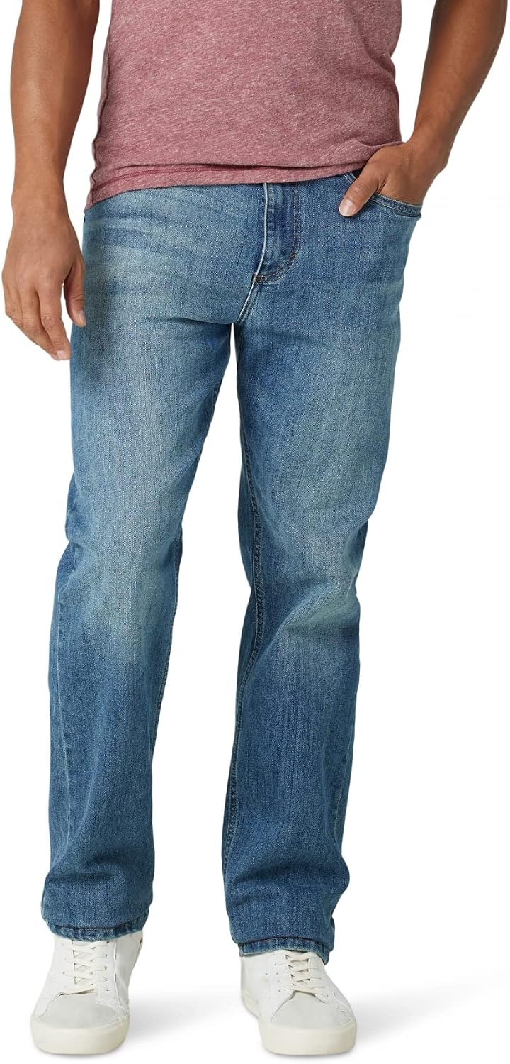 Detalle de Wrangler Jean Coupe Droite Extensible pour Homme — Confort et allure intemporelle