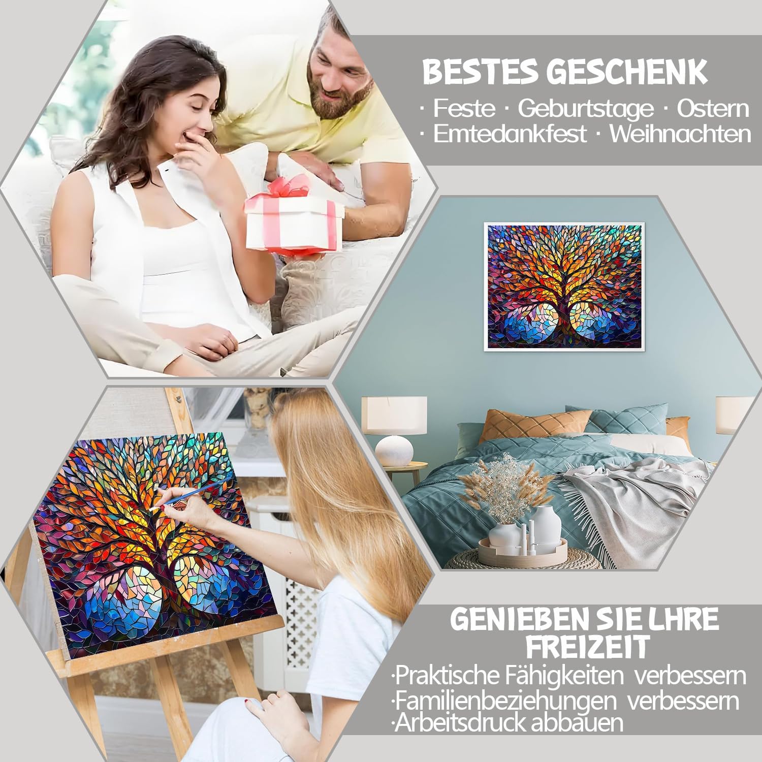Thumbnail 6 de 77iiAii Malen nach Zahlen Baum Des Lebens