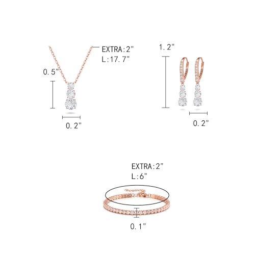 Thumbnail 4 de Clearine Trilogy, juego de collar y pulsera para mujer con circonitas cúbicas